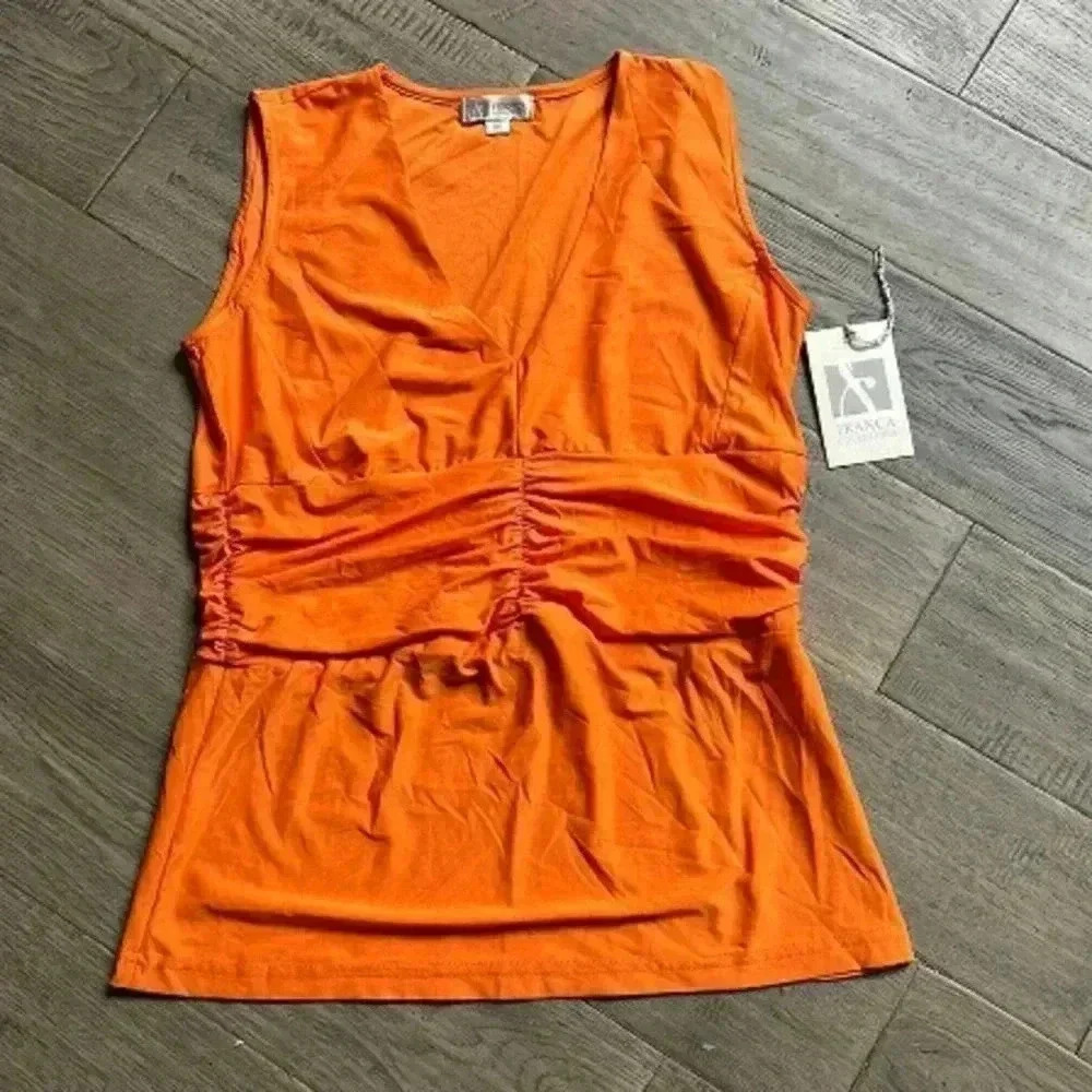 ✨🆕franca Collezione🆕✨ | Orange sleeveless v  neck top